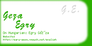 geza egry business card